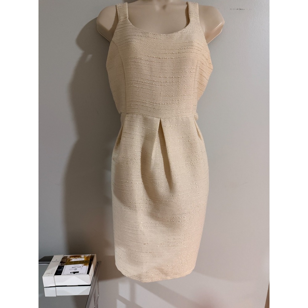 DressUp Boutique Ya Los Angeles Cream Sheath Dress Womens Size Large NWT YL12933
